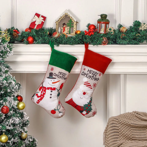 Christmas Stockings Santa Snowman