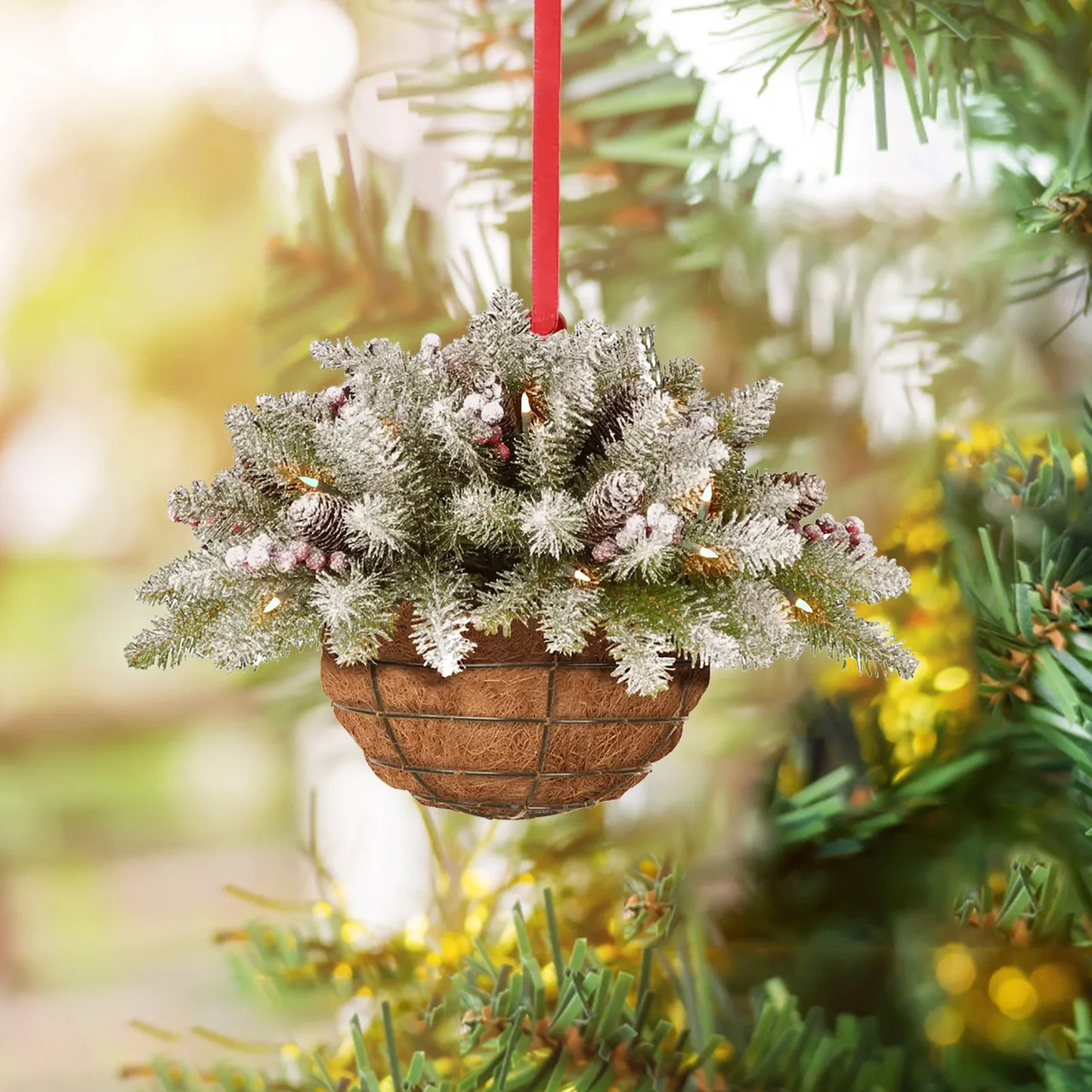 Christmas Artificial Hanging Basket